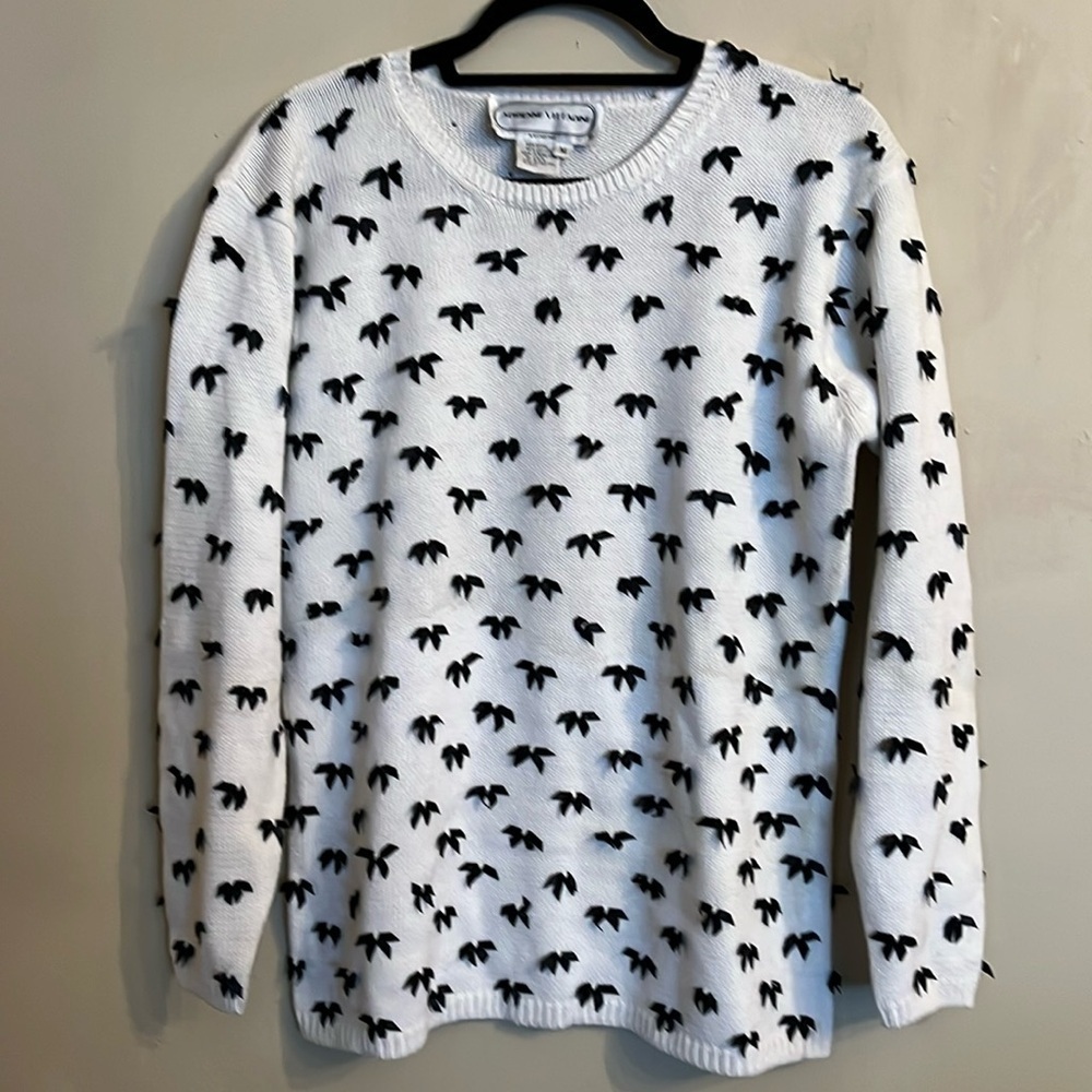 Adrienne Vittadini Vintage Bows Sweater Size M